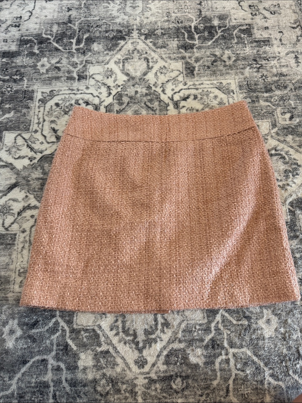 The Limited Rose Gold-Tone Textured Midi Skirt